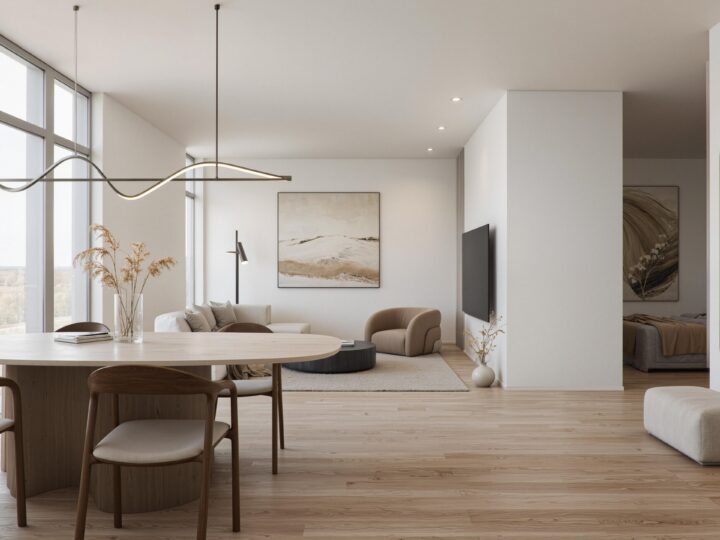 Modern Scandinavian-style ADU — in-law or rental suite with separate entrance, converted from garage space without added square footage.